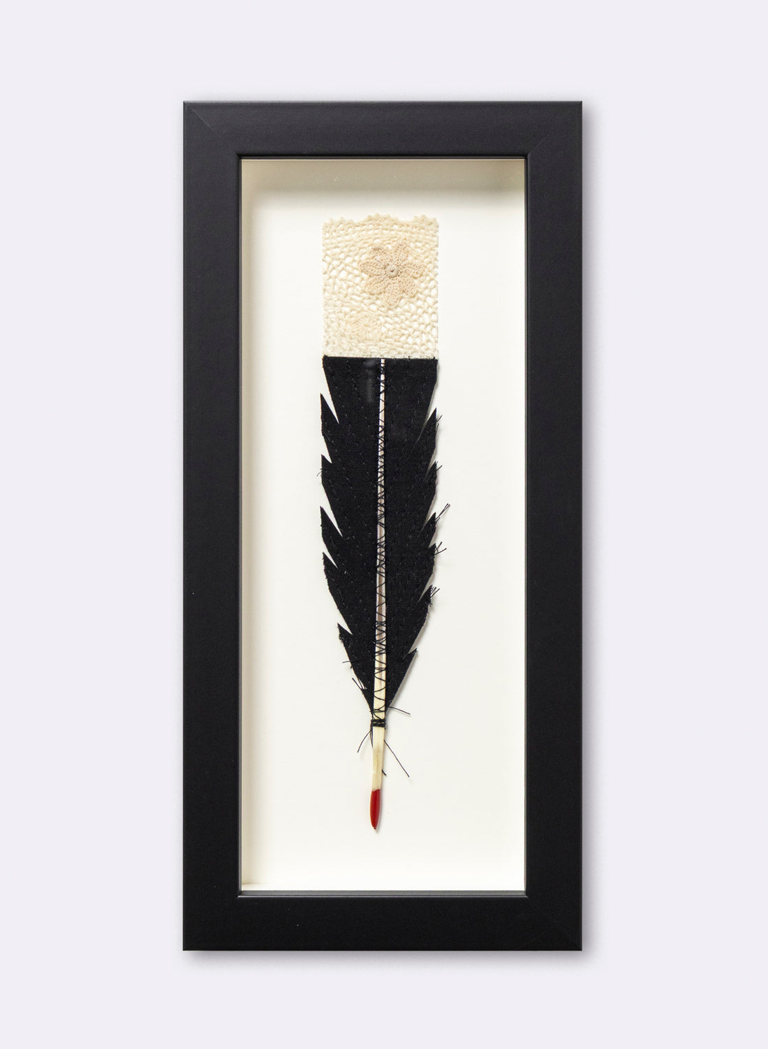 Single Huia Feather Framed