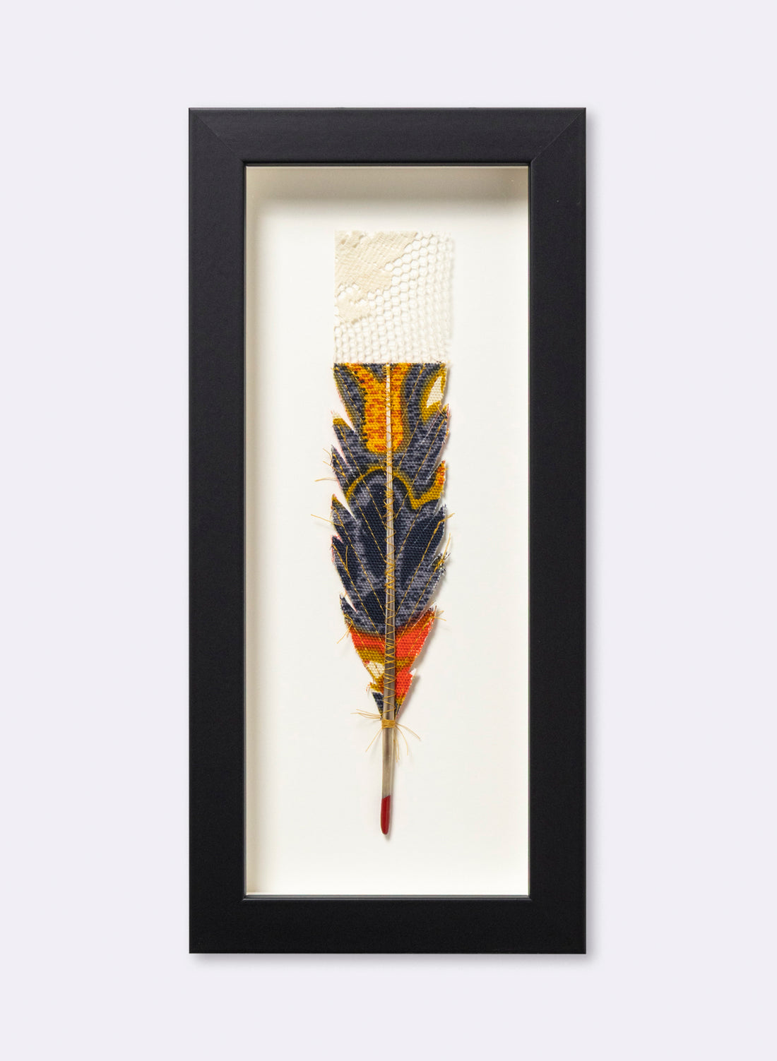 Single Huia Feather Framed