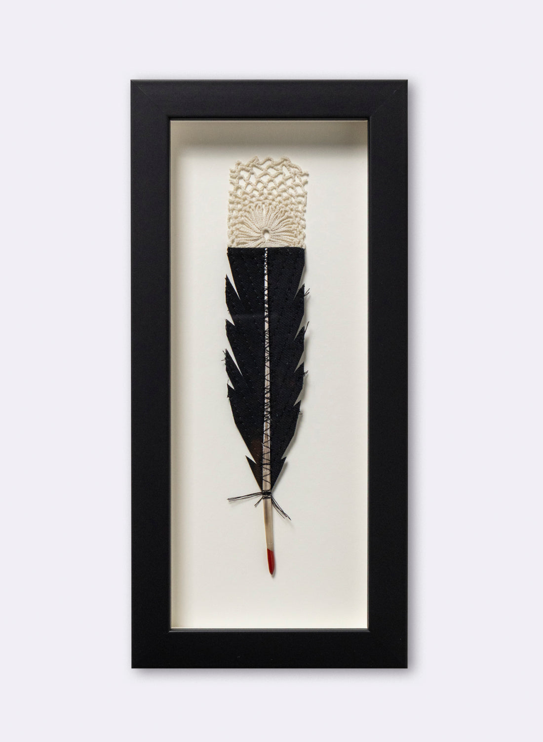 Single Huia Feather Framed