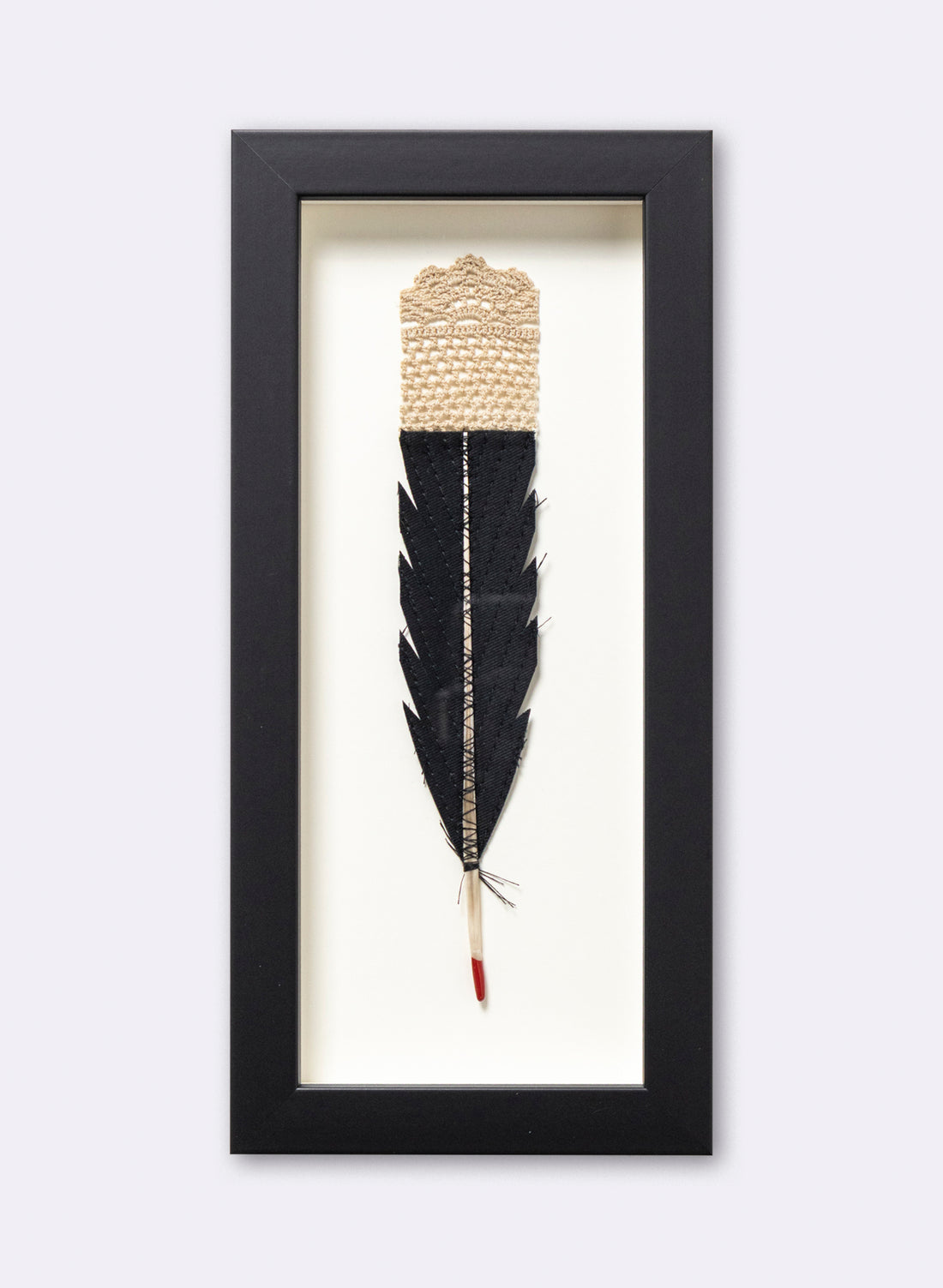 Single Huia Feather Framed