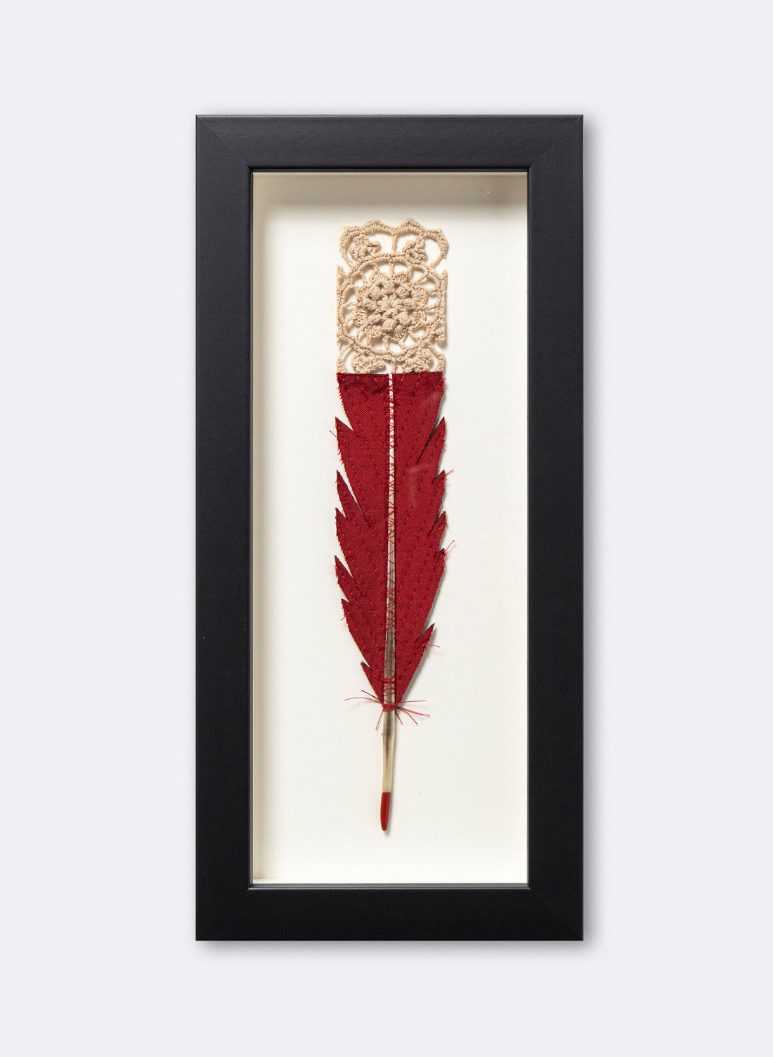 Single Huia Feather Framed