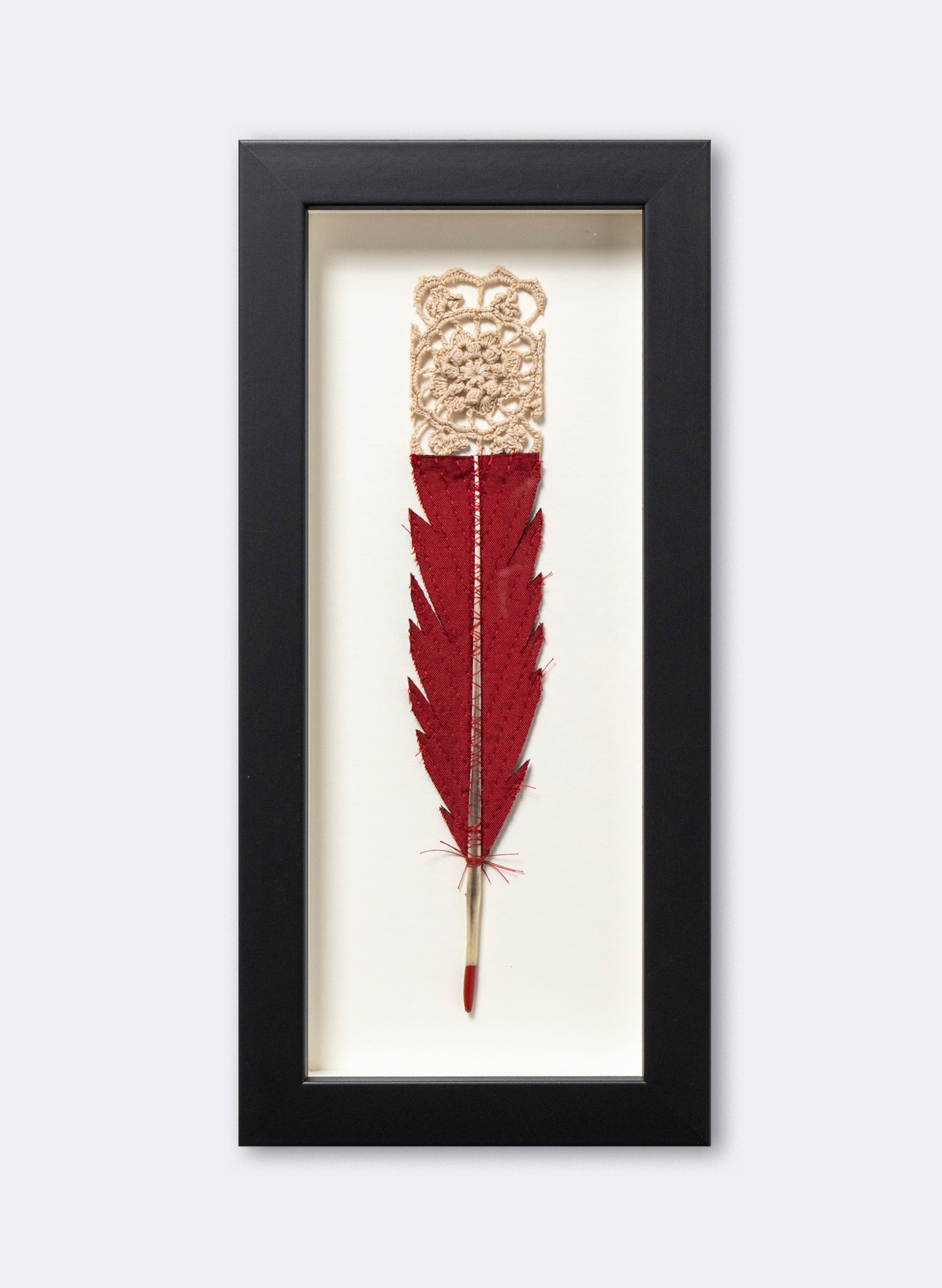 Single Huia Feather Framed