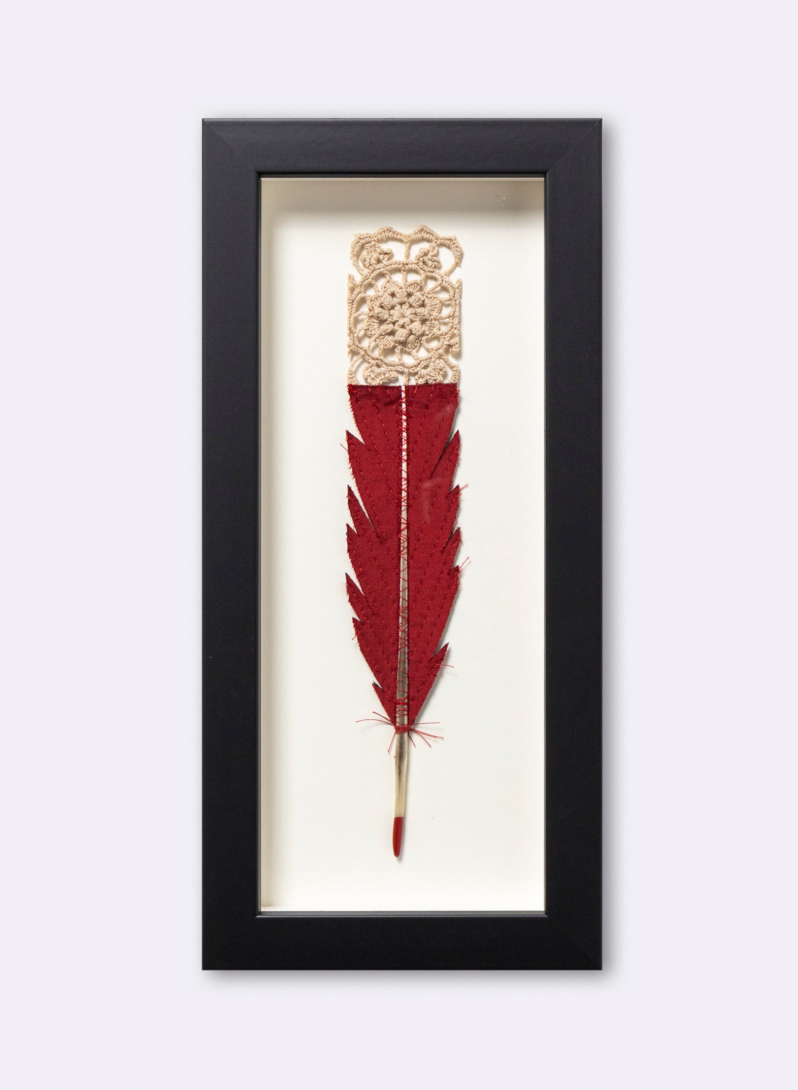 Single Huia Feather Framed