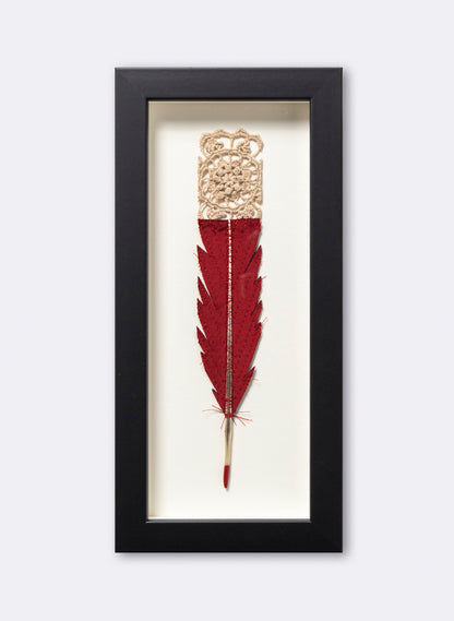 Single Huia Feather Framed