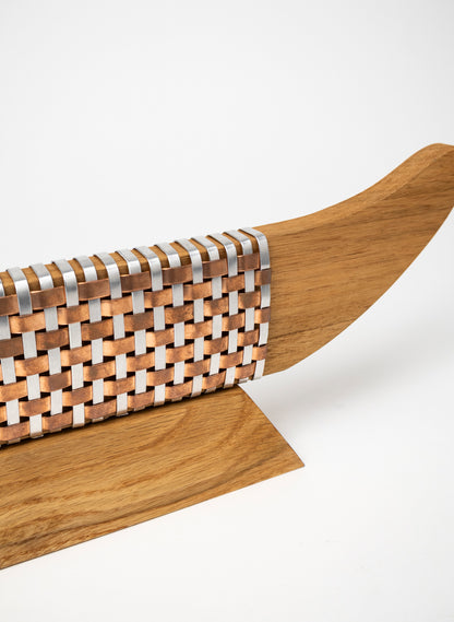 Silver and Copper Waka on Plinth