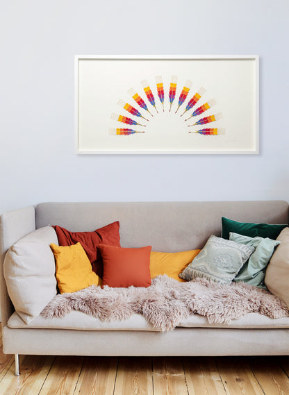 No Rain, No Rainbow - Huia Feathers Framed