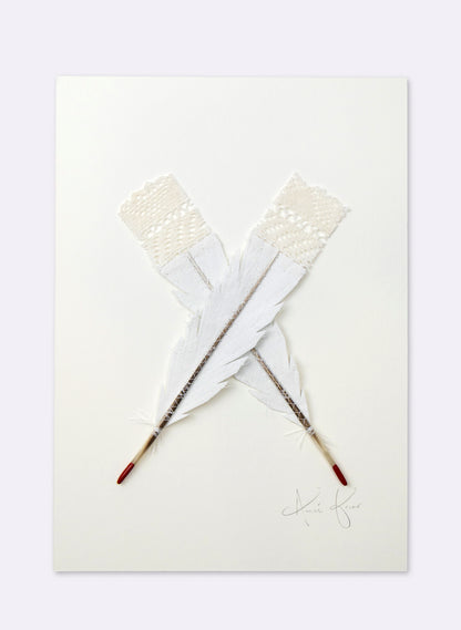 Single X Huia Feather Framed