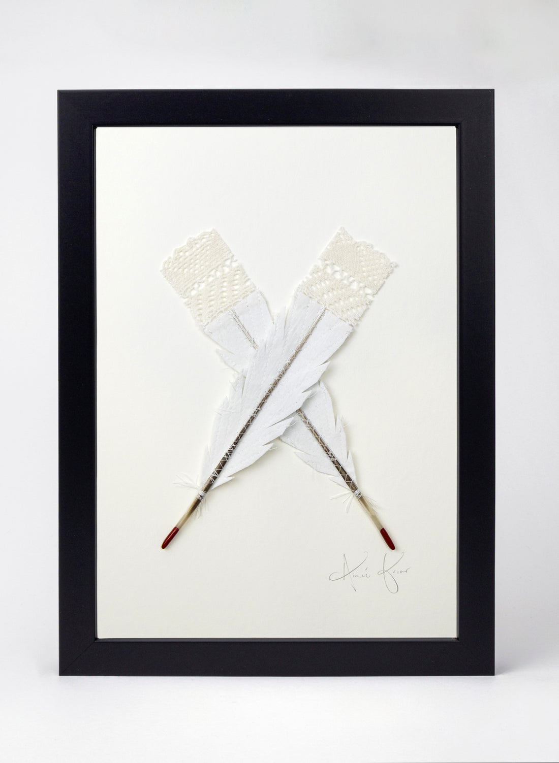 Single X Huia Feather Framed