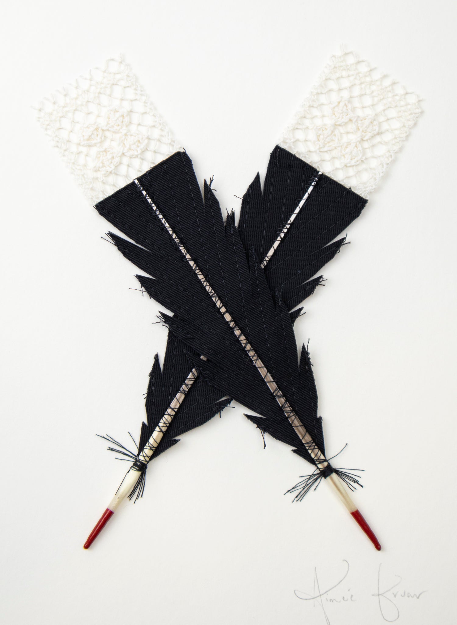 Single X Huia Feather Framed