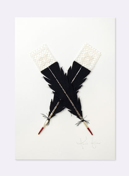 Single X Huia Feather Framed