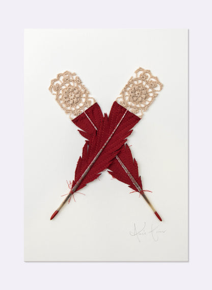 Single X Huia Feather Framed