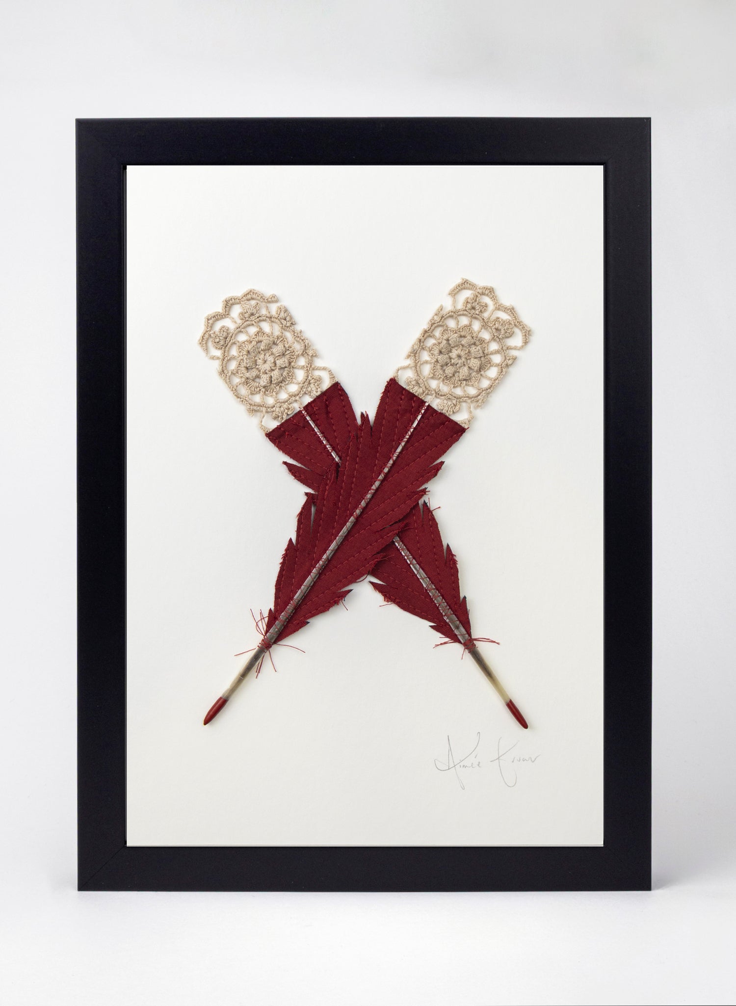 Single X Huia Feather Framed