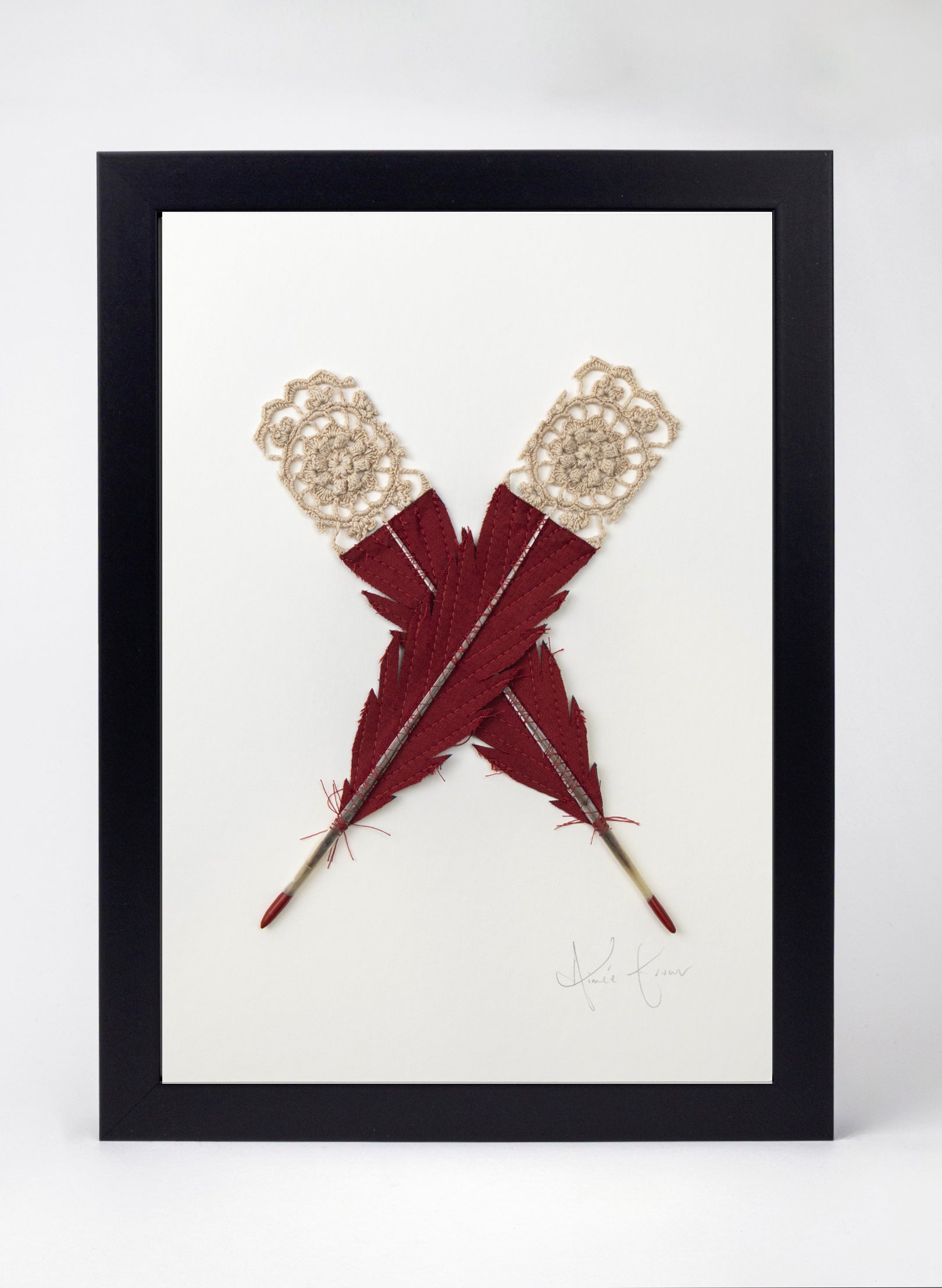 Single X Huia Feather Framed