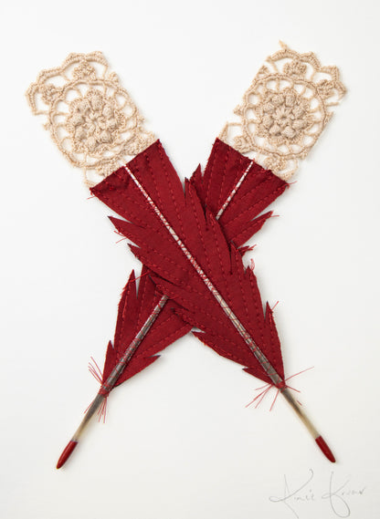 Single X Huia Feather Framed