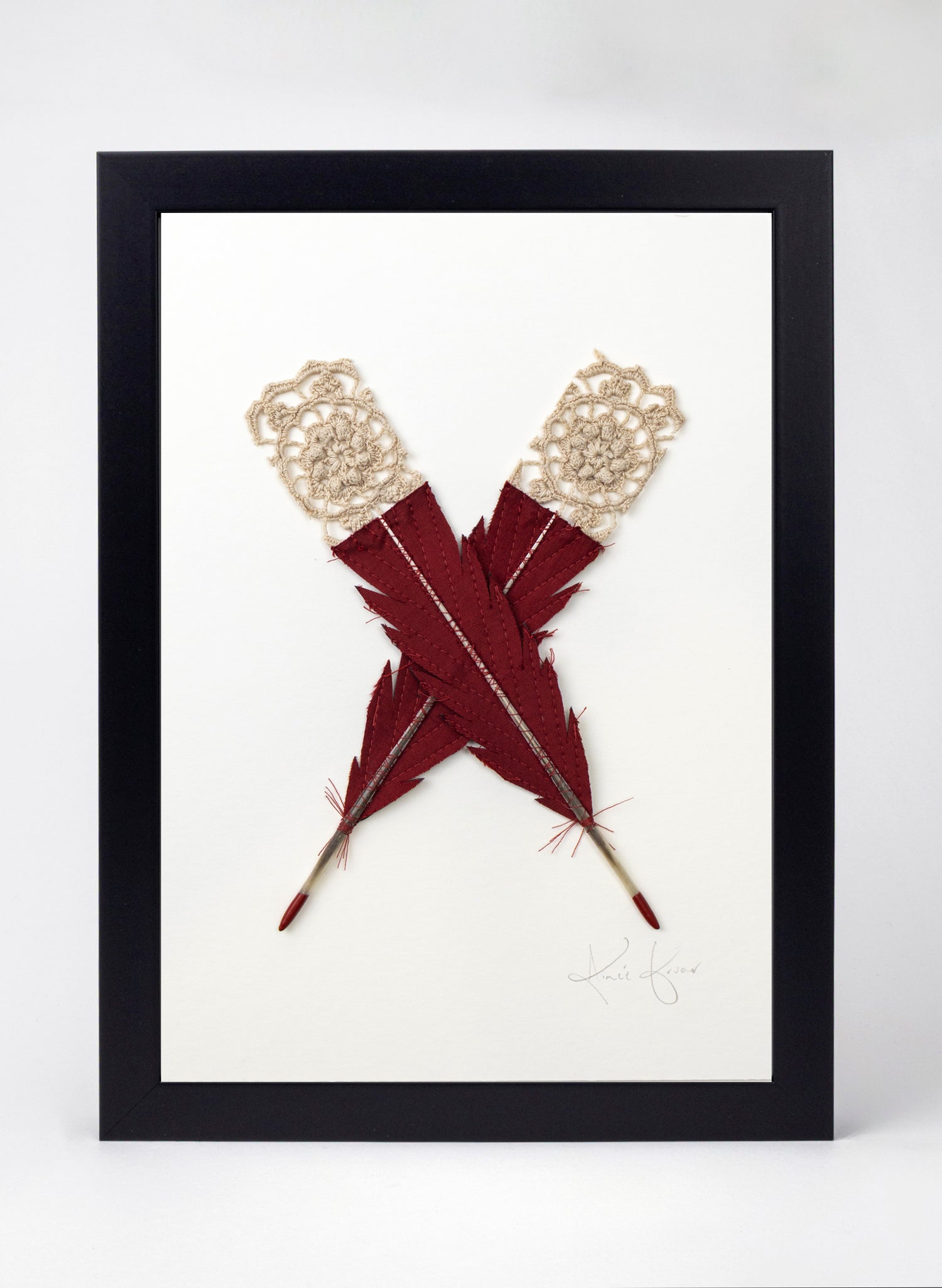 Single X Huia Feather Framed