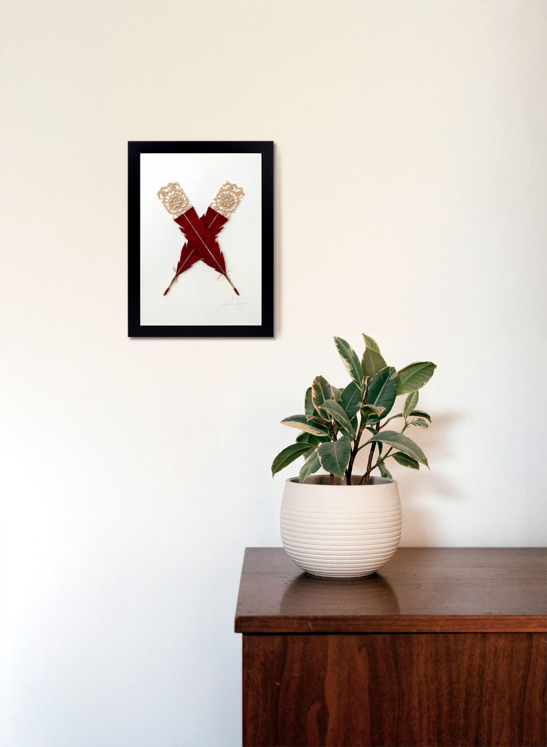 Single X Huia Feather Framed
