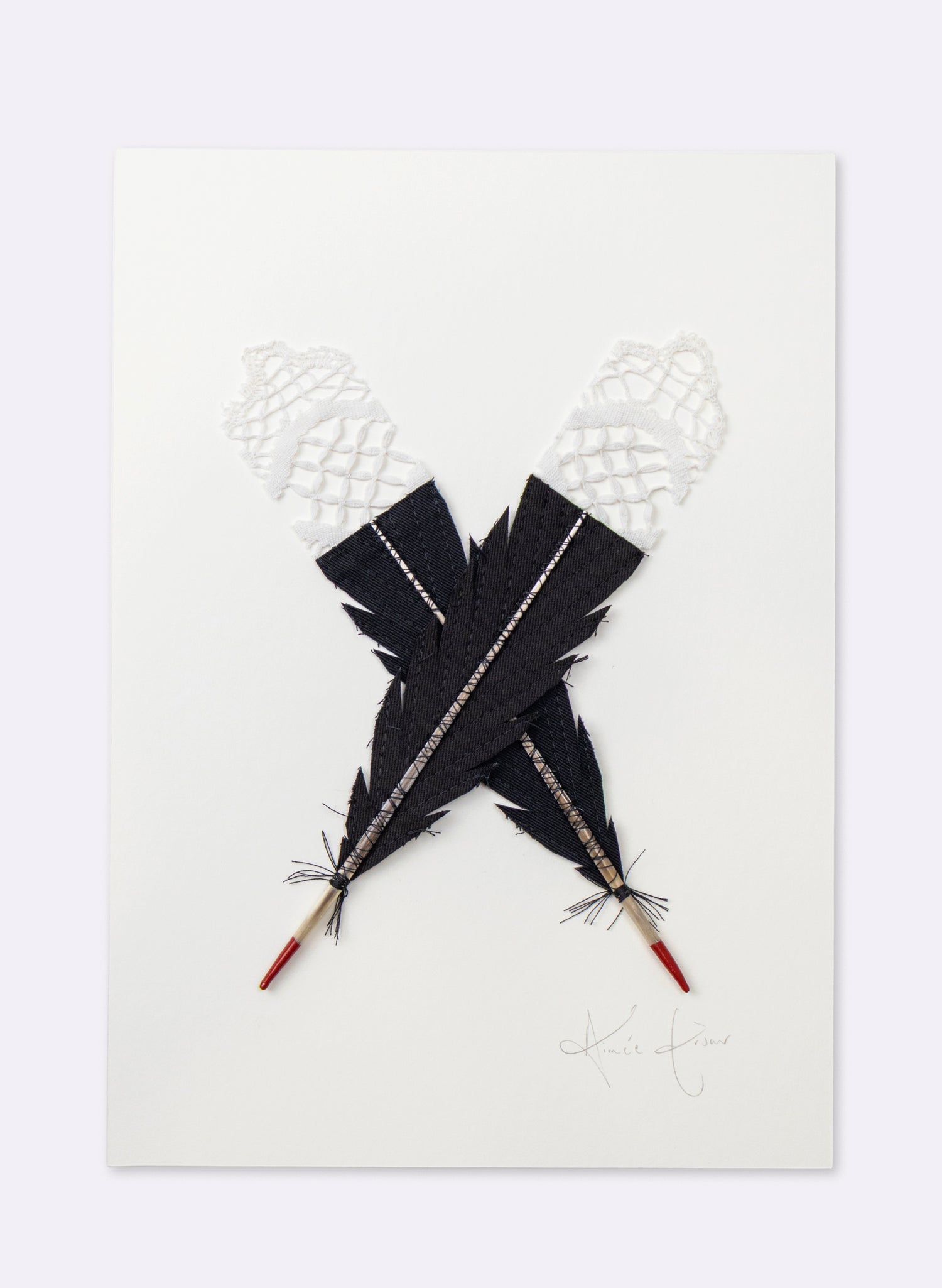 Single X Huia Feather Framed