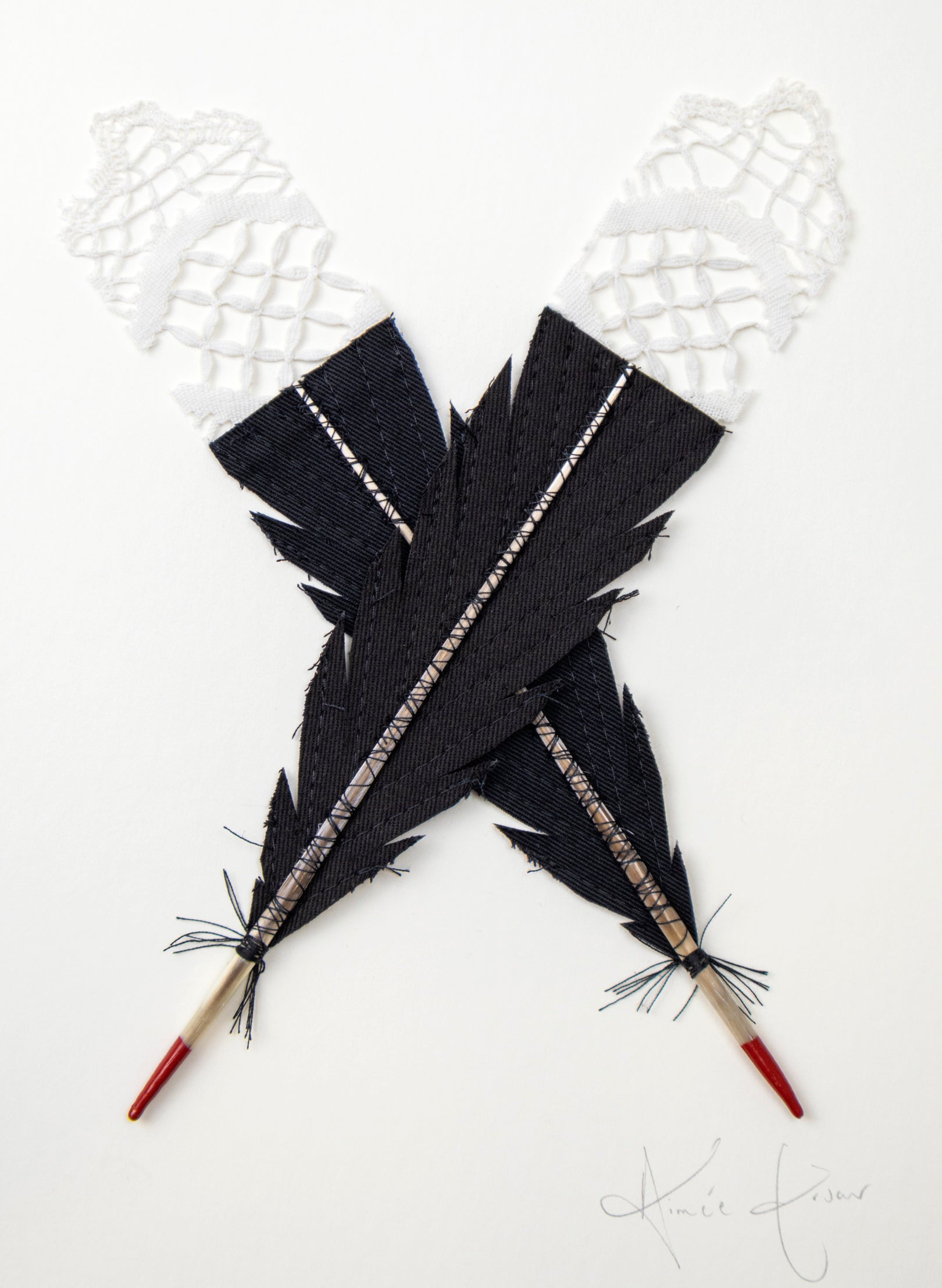 Single X Huia Feather Framed