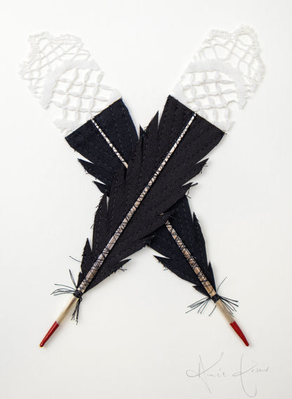 Single X Huia Feather Framed