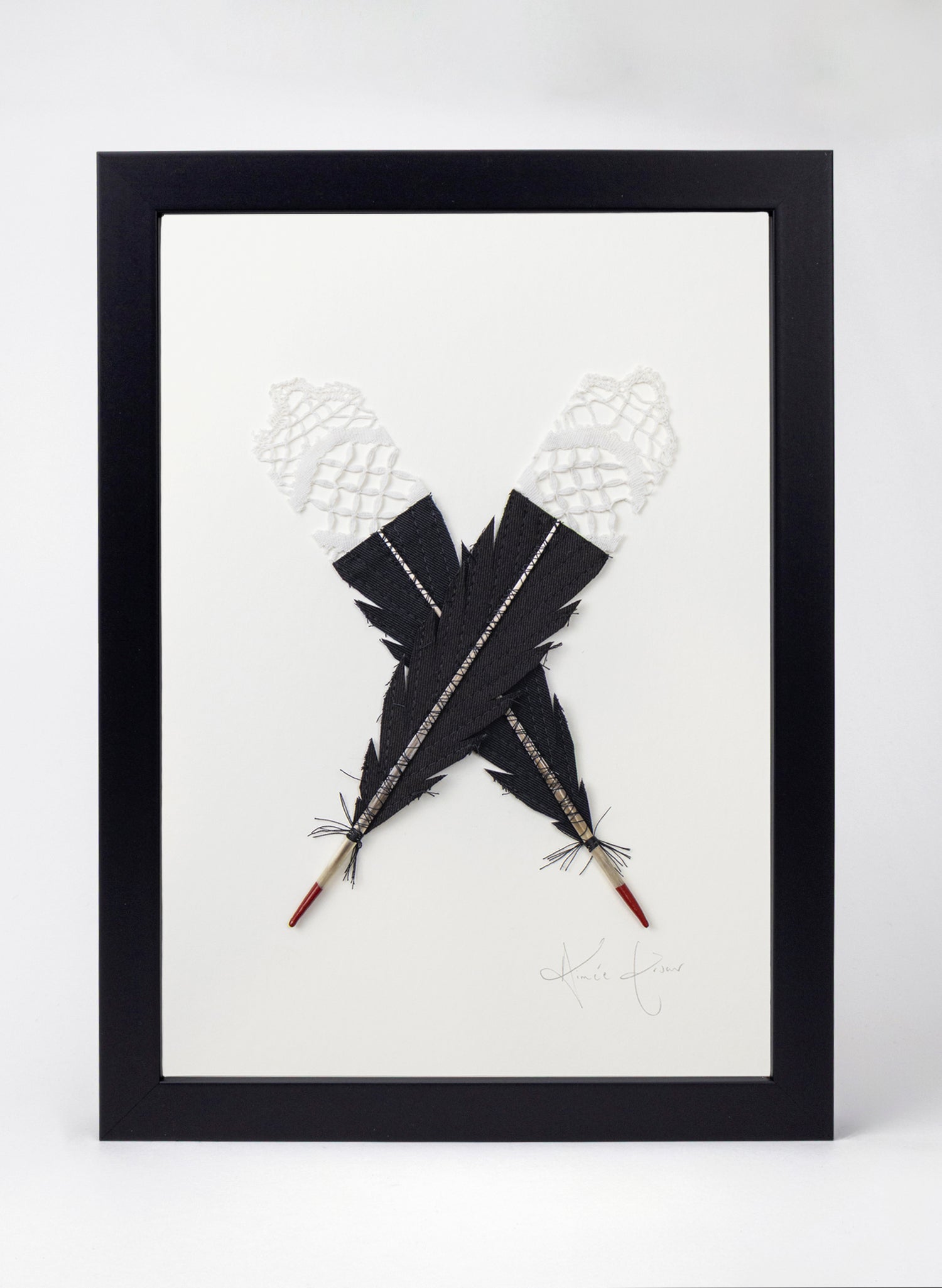 Single X Huia Feather Framed