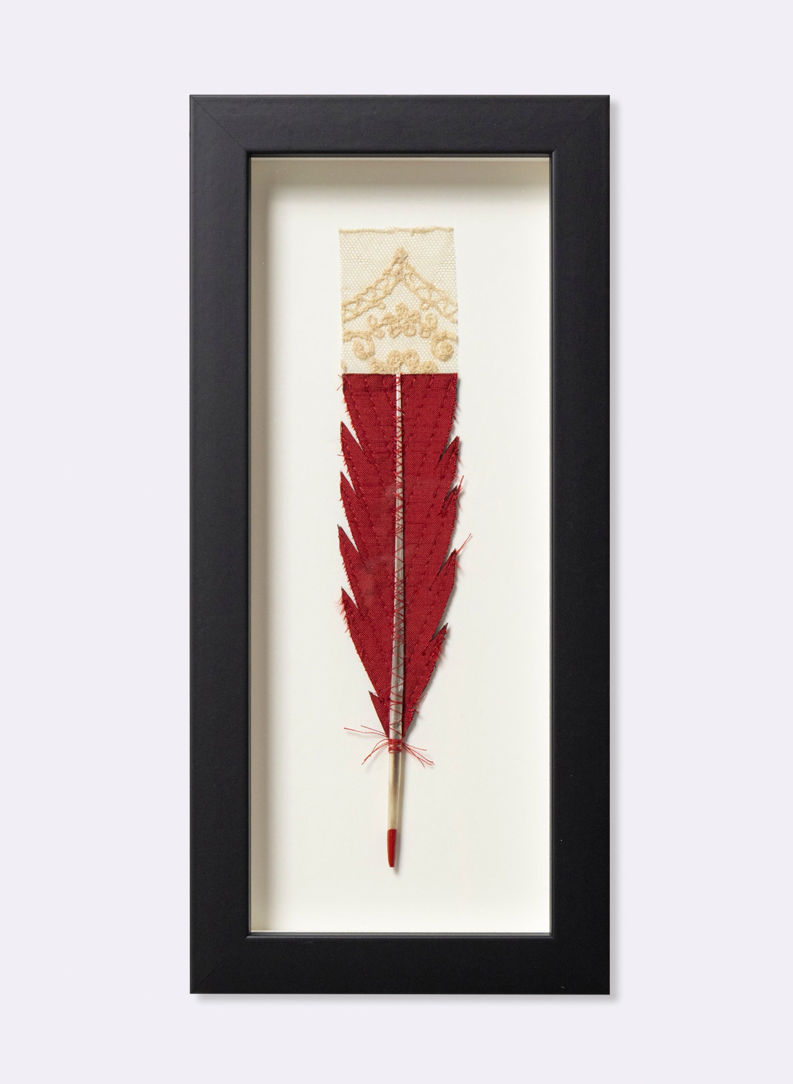 Single Huia Feather Framed