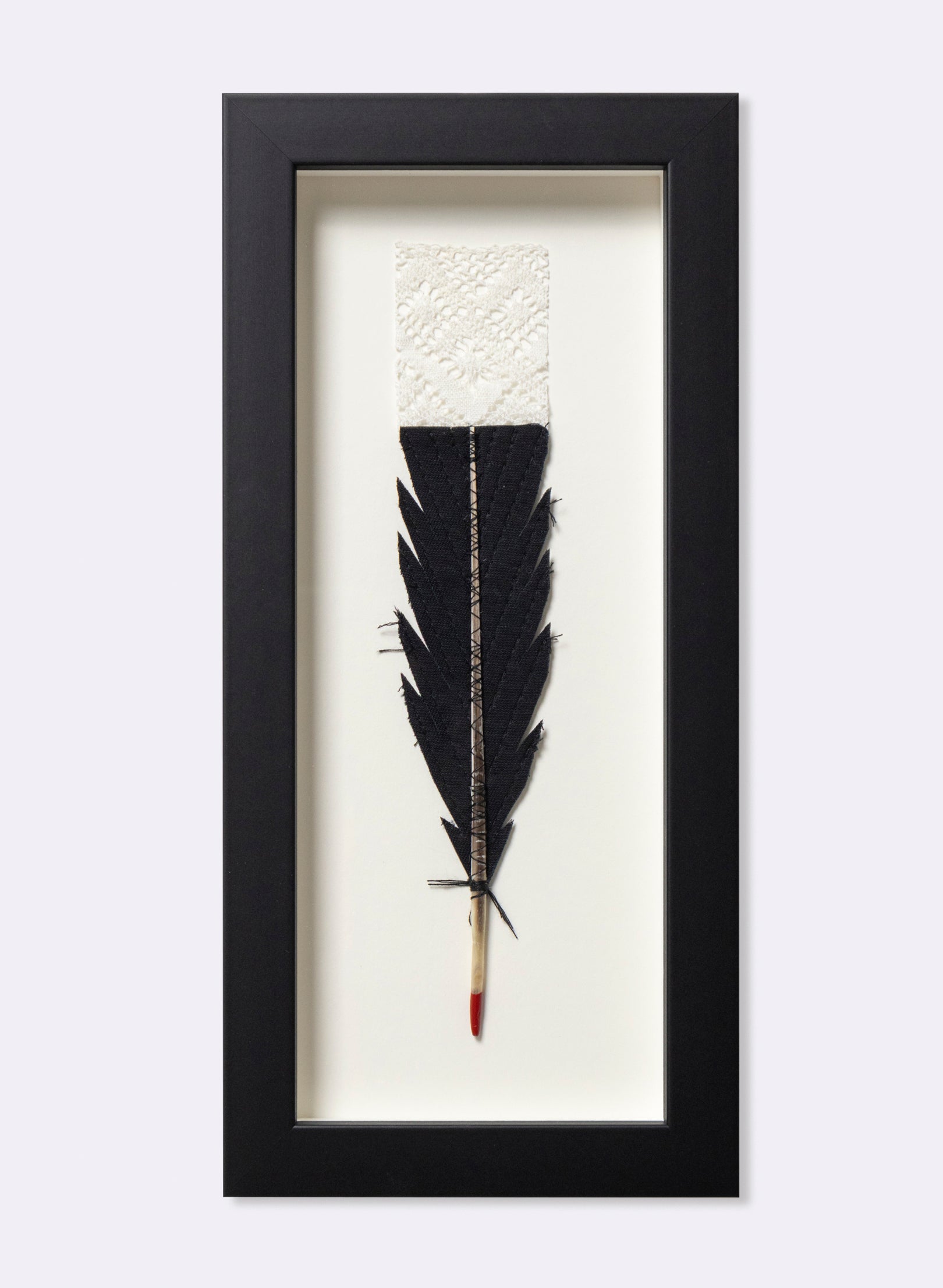 Single Huia Feather Framed