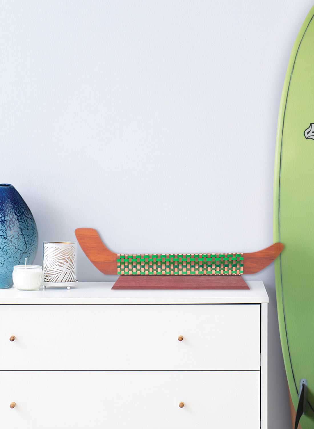 Greens &amp; Copper Waka on Plinth