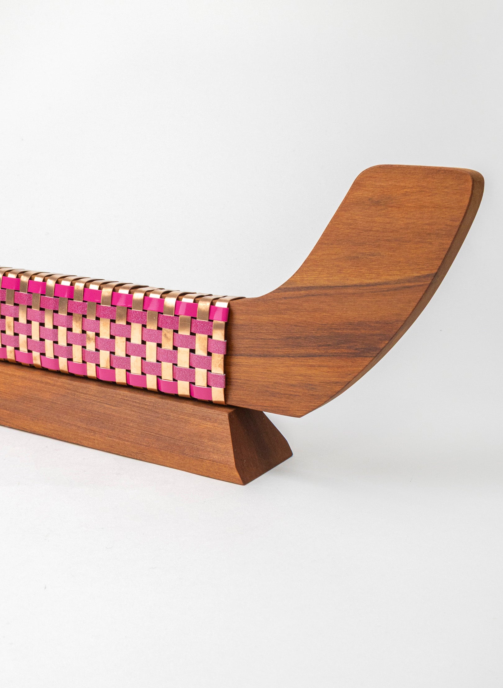 Pink Sparkle Copper Waka on Plinth