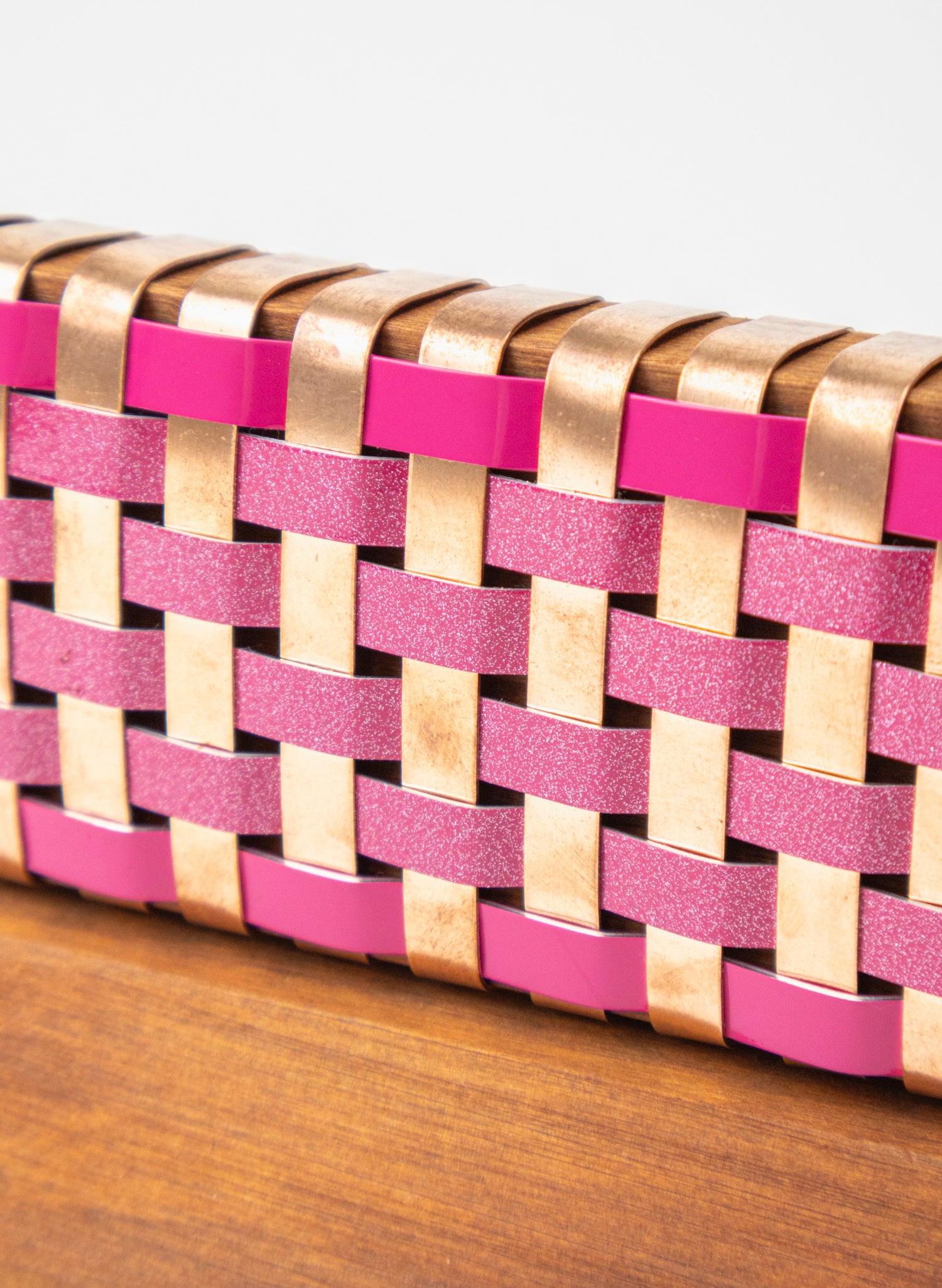 Pink Sparkle Copper Waka on Plinth