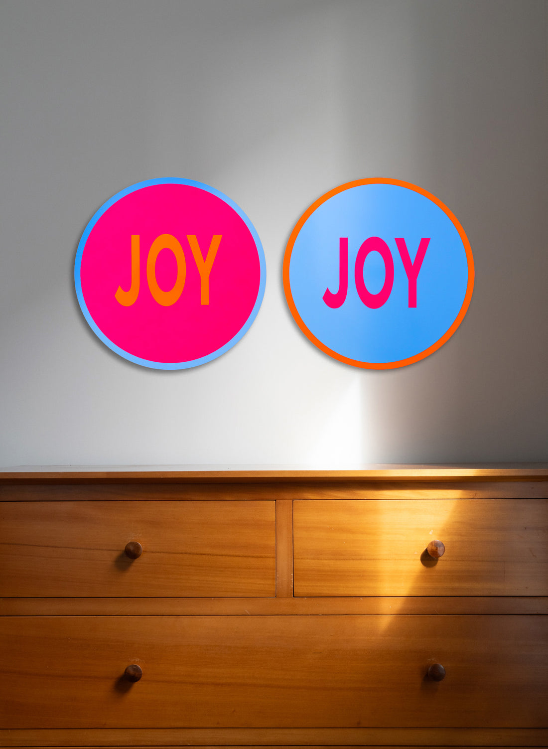 Joy (Orange on Pink) - Fluro Sign