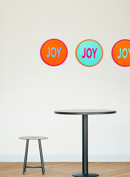 Joy (Blue on Orange) - Fluro Sign