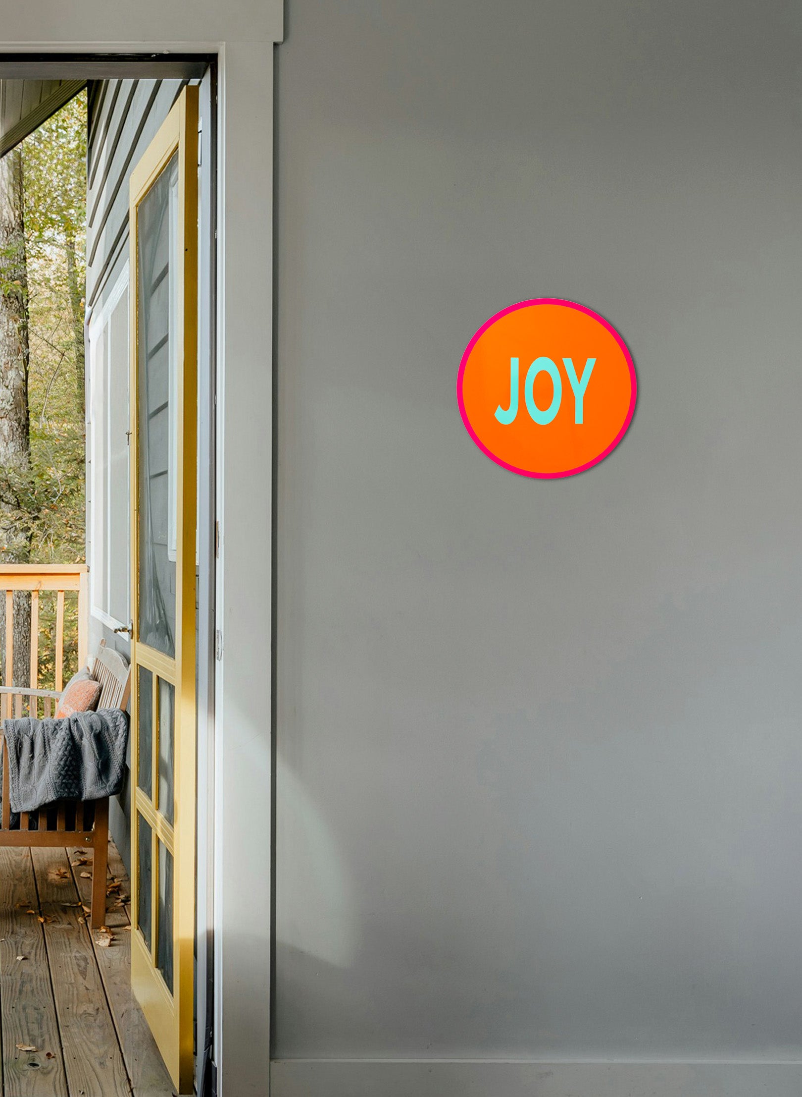 Joy (Teal on Orange) - Fluro Sign