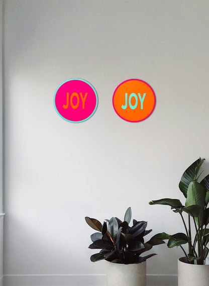 Joy (Orange on Pink) - Fluro Sign