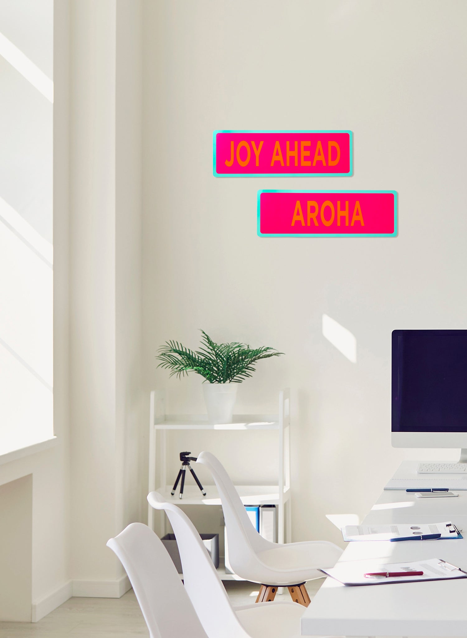 Joy Ahead - Fluro Sign