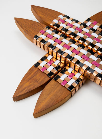 8 Point Whetū Pink, White, Black