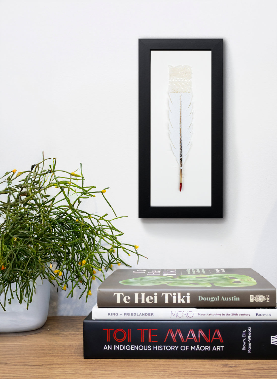 Single Huia Feather Framed