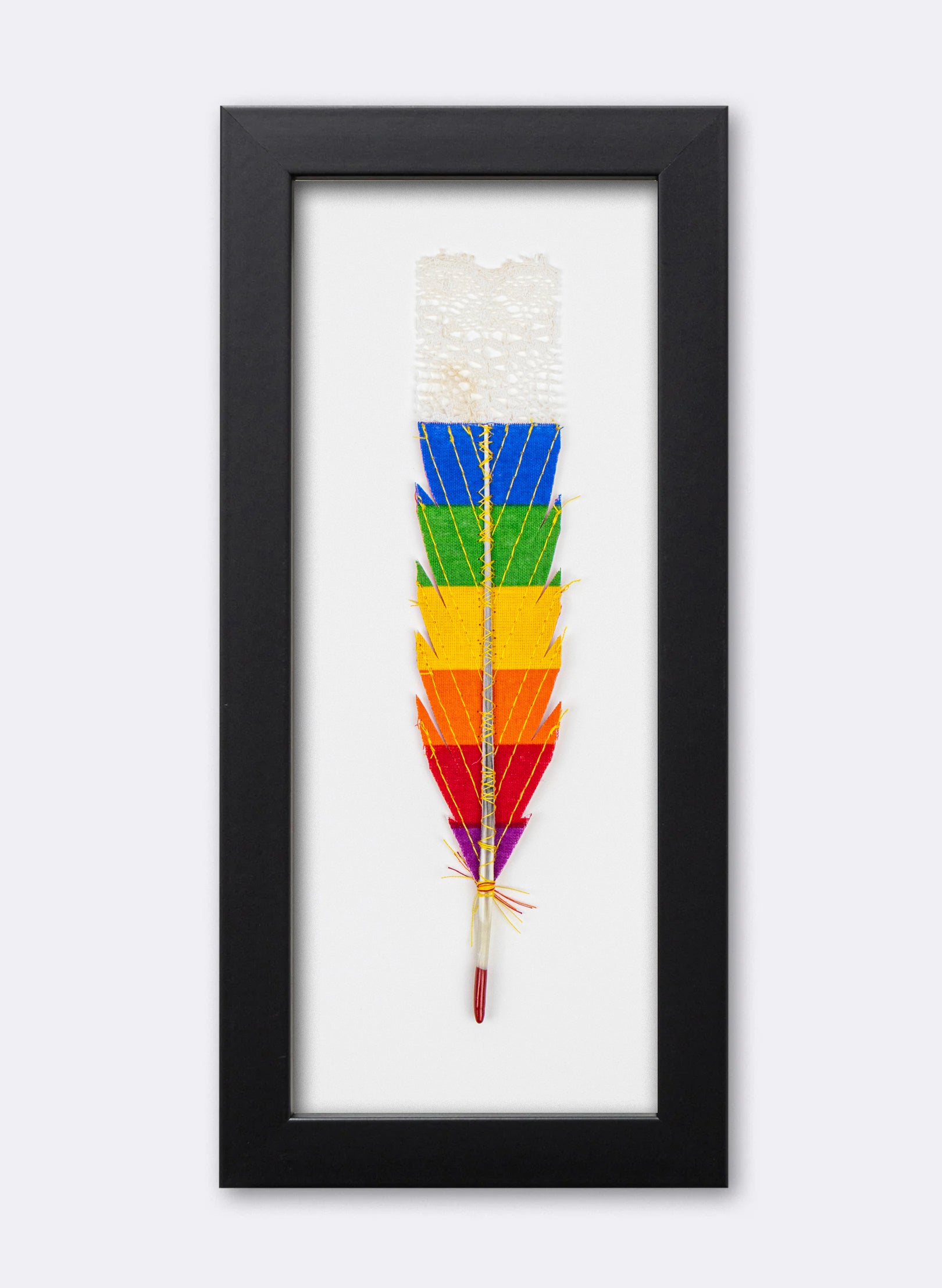 Single Huia Feather Framed