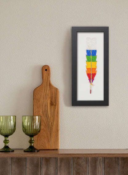 Single Huia Feather Framed
