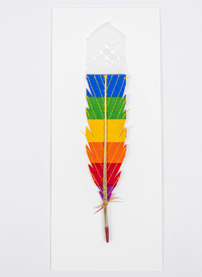 Single Huia Feather Framed