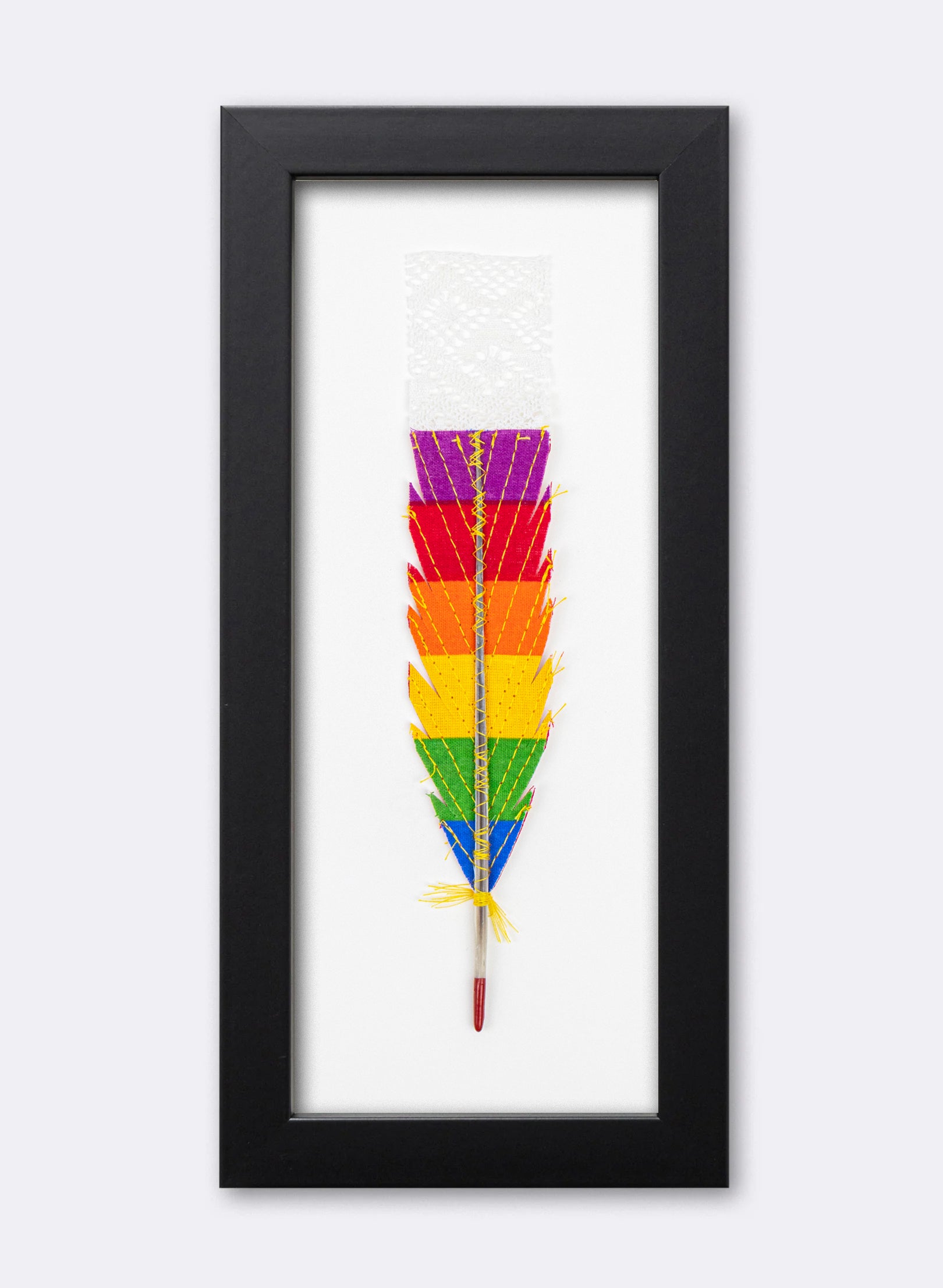 Single Huia Feather Framed