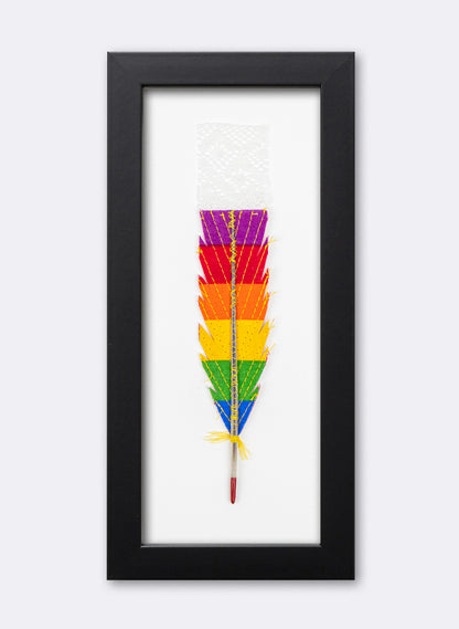 Single Huia Feather Framed