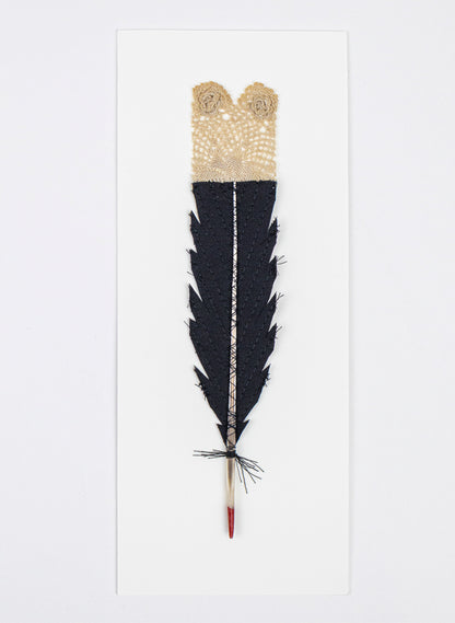 Single Huia Feather Framed