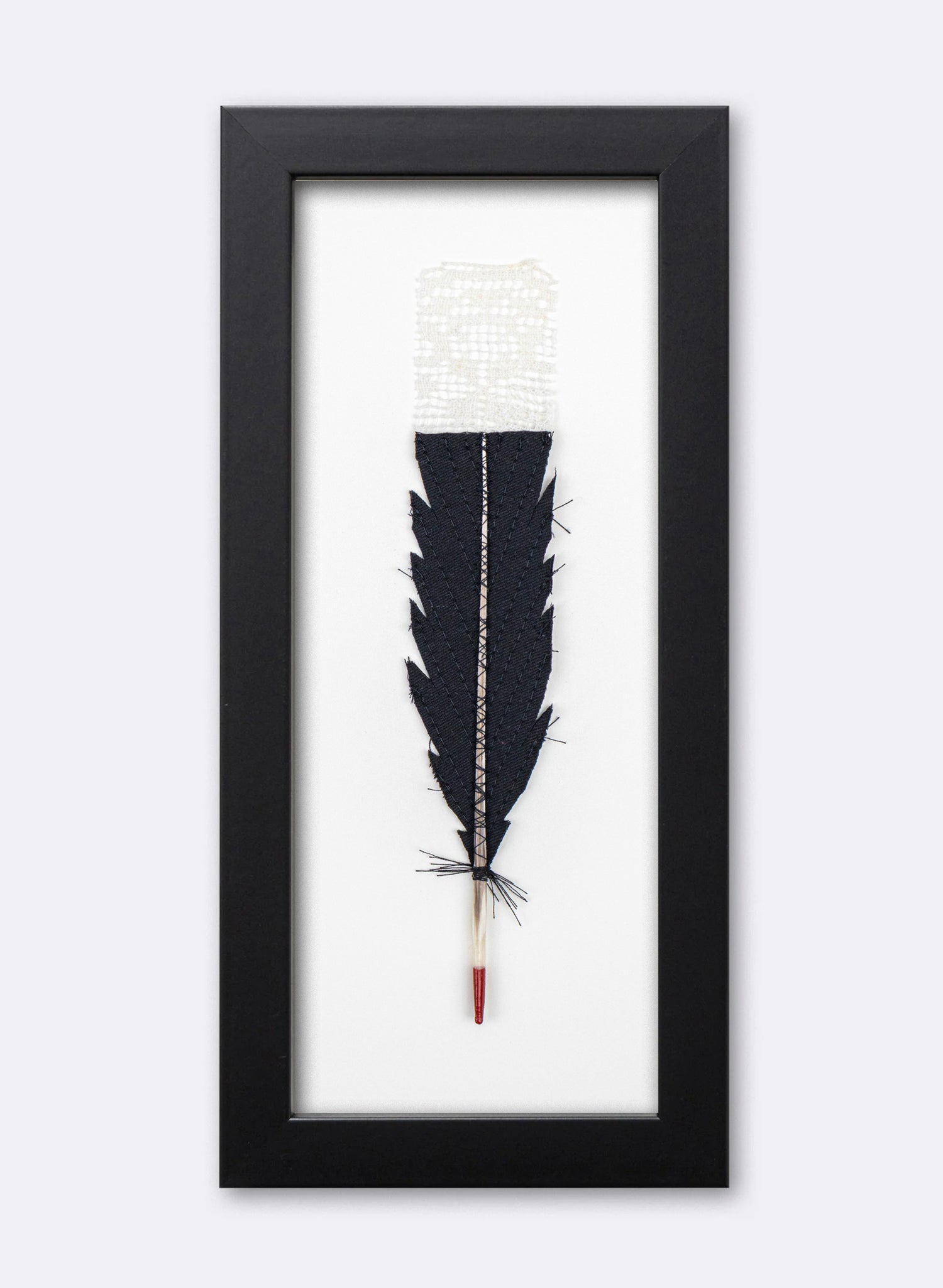 Single Huia Feather Framed