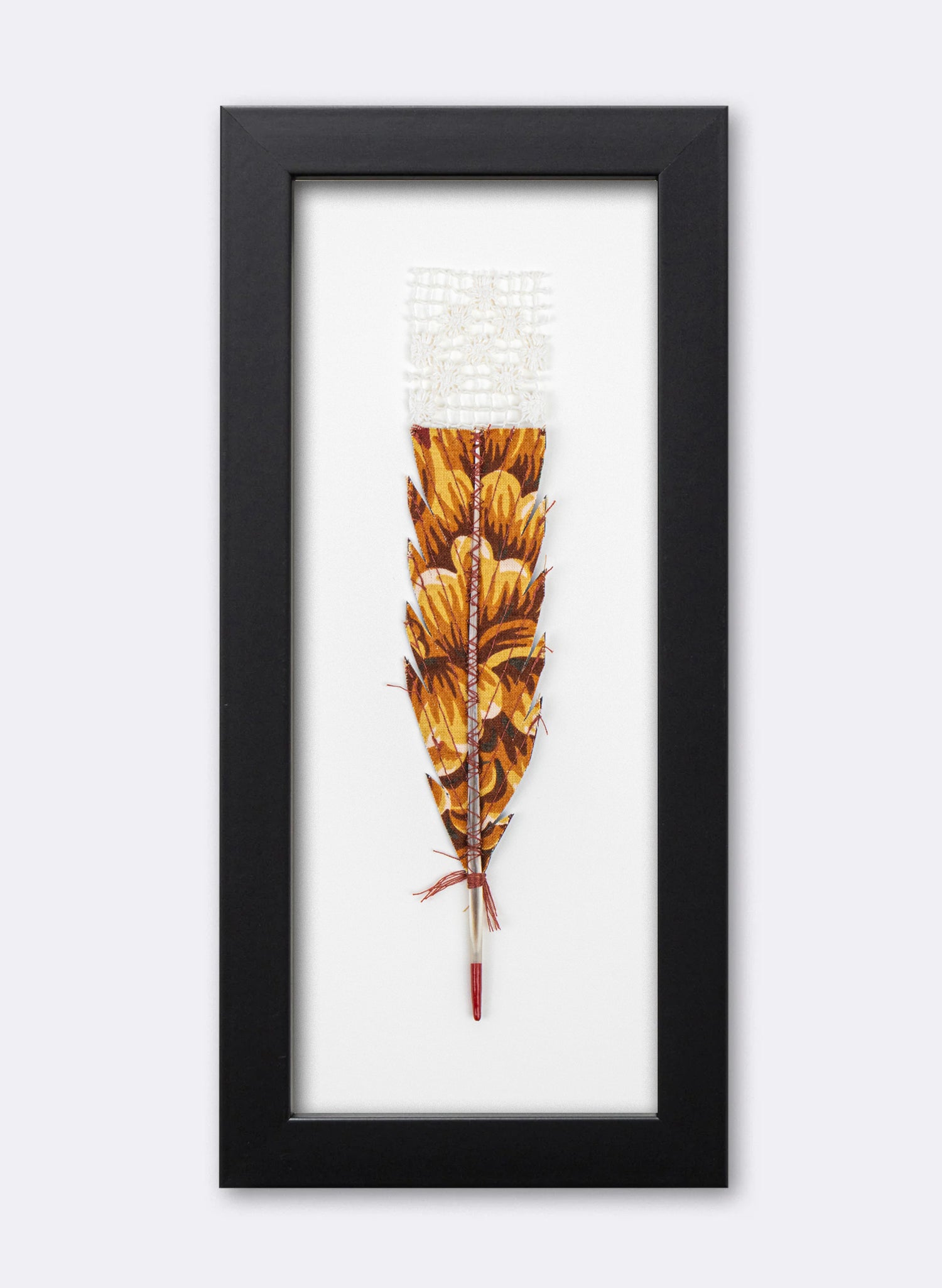 Single Huia Feather Framed