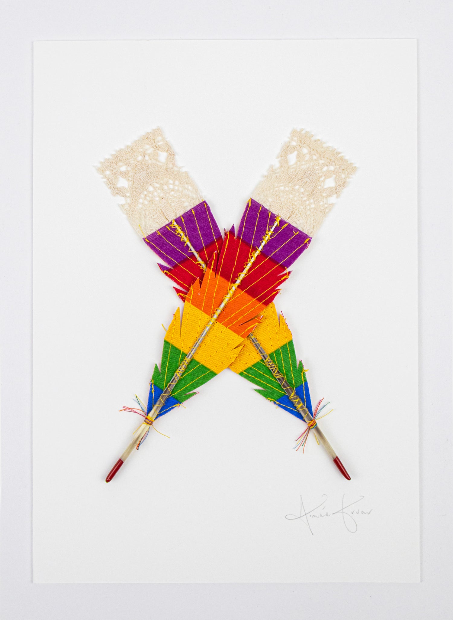 Small X Huia Feathers Framed