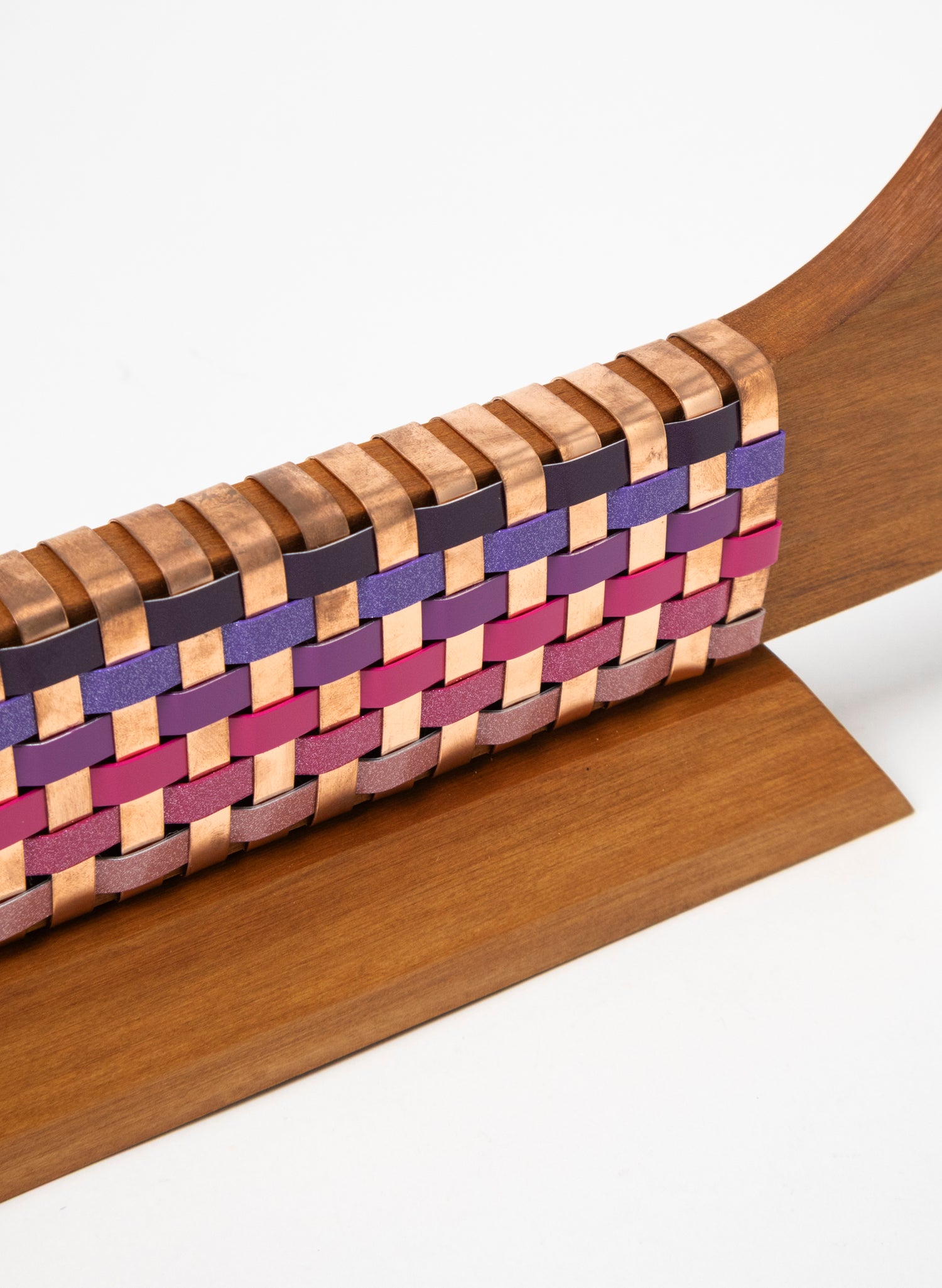 Pink and Purple Copper Waka on Plinth