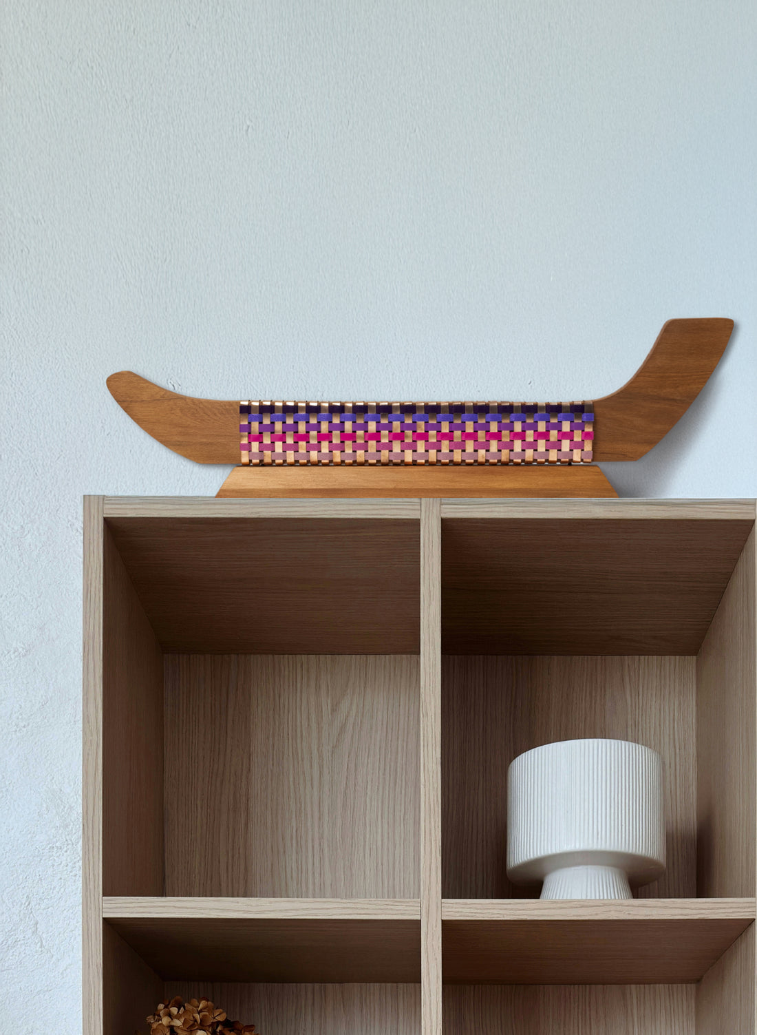 Pink and Purple Copper Waka on Plinth