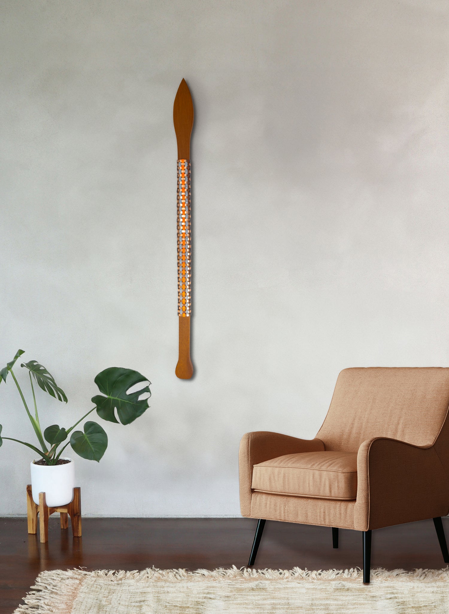 Orange, Grey and Copper Taiaha