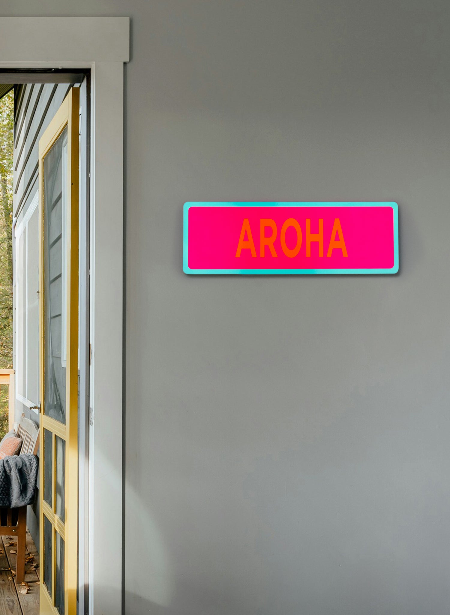 Aroha Sign - Fluro Sign