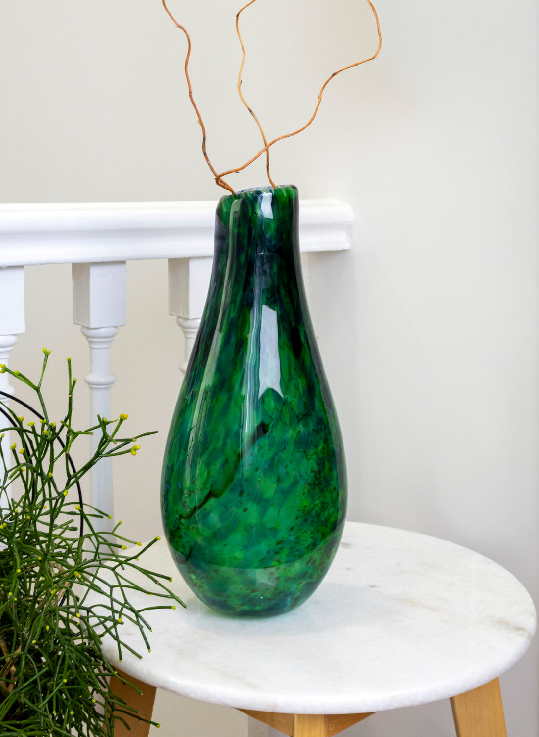 Tall Conical Form Greenstone Vase